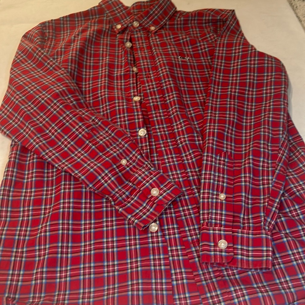 Vineyard Vines Boys Plaid Button Down size Medium